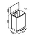 Ver imagem 2 de Lixeira inox com pedal retangular Slim Black Matte 12 litros