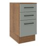 Balcão Armário de Cozinha 40 cm 3 Gavetas Rustic/Cinza Agata Madesa - 2