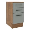 Ver imagem 1 de Balcão Armário de Cozinha 40 cm 3 Gavetas Rustic/Cinza Agata Madesa