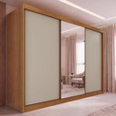 Ver imagem 1 de Guarda-Roupa Casal com Espelho 3 Portas de Correr e 6 Gavetas Multimóveis Crnvh-GRP136 Cinamomo/