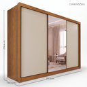 Ver imagem 4 de Guarda-Roupa Casal com Espelho 3 Portas de Correr e 6 Gavetas Multimóveis Crnvh-GRP136 Cinamomo/