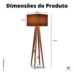 Luminária De Quarto Sala Abajur Decoração De Chão Elegante Luna:Marrom - 3