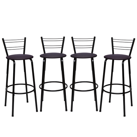 Kit 4 Banquetas para Balcão Bancada Cozinha Bistrô Ilhas Gourmet Bares Banco Flórida Preta