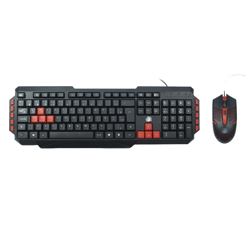 Teclado e Mouse Usb 5+ Gamer Star 2.0 Preto/vermelho