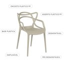 Ver imagem 3 de Cadeira de Jantar Napoli Plástico PP Nude Empilhável Sallar Home