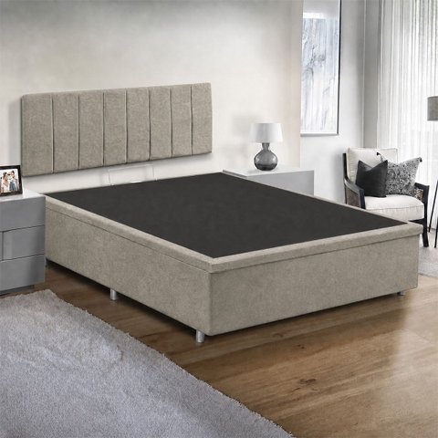 Base Cama Box Casal com Bau 1,38x1,88 Mts Valentina Vilajo: Suede Crush Cappucino