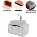Ver imagem 2 de Gabinete de Banheiro 60 Cm com Cuba e 1 Porta Basculante Mármore Branco