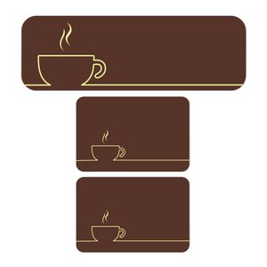 Kit de 3 Tapetes para Cozinha Xícara de Café Antiderrapante