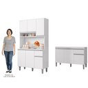 Ver imagem 5 de Cozinha Compacta Márcia e Balcão Gabinete sem Tampo Tatiane 120cm Branco - Ajl Móveis