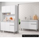 Ver imagem 2 de Cozinha Compacta Márcia e Balcão Gabinete sem Tampo Tatiane 120cm Branco - Ajl Móveis