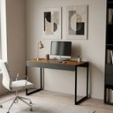 Ver imagem 5 de Escrivaninha Industrial 90cm Base de Aço com Tampo 100% Mdf para Escritório - Nature/pé Preto
