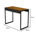 Ver imagem 3 de Escrivaninha Industrial 90cm Base de Aço com Tampo 100% Mdf para Escritório - Nature/pé Preto