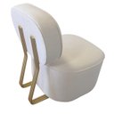 Ver imagem 5 de Poltrona Estofada com Estrutura em Aço Dourado Mônaco – Exclusiva Bouclé Off White