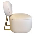 Ver imagem 2 de Poltrona Estofada com Estrutura em Aço Dourado Mônaco – Exclusiva Bouclé Off White