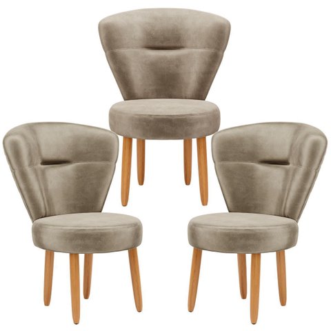 Conjunto 3 Poltronas Decor Moderna para Estúdio de Beleza Sala de Jantar Reforçado Tecido Veludo