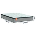 Ver imagem 4 de Cama Box Colchão Casal Molas Ensacadas Real 138x188x65cm Linho Branco / Preto Inducol