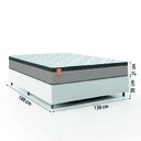 Ver imagem 3 de Cama Box Colchão Casal Molas Ensacadas Real 138x188x65cm Linho Branco / Preto Inducol
