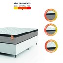 Ver imagem 5 de Cama Box Colchão Casal Molas Ensacadas Real 138x188x65cm Linho Branco / Preto Inducol