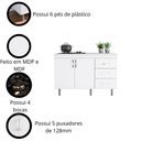 Ver imagem 2 de Balcão em Mdp para Cooktop 1,20m 5 Bocas 2 Portas e 3 Gavetas Turim Branco Branco