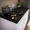 Ver imagem 5 de Balcão em Mdp para Cooktop 1,20m 5 Bocas 2 Portas e 3 Gavetas Turim Branco Branco