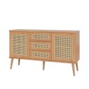 Ver imagem 2 de Balcão Aparador Buffet com Telinha 2 Portas 3 Gavetas 135cm Tb316 Dalla Costa - Freijó