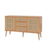 Balcão Aparador Buffet com Telinha 2 Portas 3 Gavetas 135cm Tb316 Dalla Costa - Freijó - 2