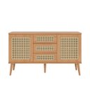 Ver imagem 3 de Balcão Aparador Buffet com Telinha 2 Portas 3 Gavetas 135cm Tb316 Dalla Costa - Freijó