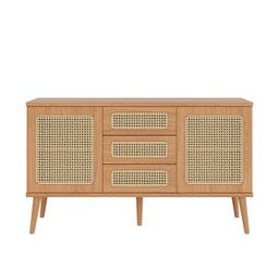 Balcão Aparador Buffet com Telinha 2 Portas 3 Gavetas 135cm Tb316 Dalla Costa - Freijó - 3