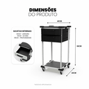 Ver imagem 3 de Carrinho Gaveteiro Organizador Multiuso em Aço 2 Gavetas Preto com Rodinhas | Organização Mad.U Two