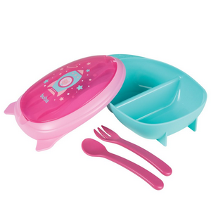 Kit Refeição com Talher - Foguete Rosa - Buba
