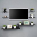 Ver imagem 1 de Rack TV Suspenso para Quarto Sala Preto 115cm