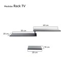 Ver imagem 3 de Rack TV Suspenso para Quarto Sala Preto 115cm