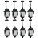 Ver imagem 1 de Kit 8 Pendentes Luminárias de Teto Bivolt Termoplástico Preto 21x58cm Lente Fosca Dital Área