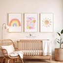 Ver imagem 2 de Kit 3 Quadros Decorativos Infantil - Mil Cores NO2 - 30x40 - Moldura Madeira