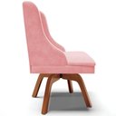 Ver imagem 2 de Kit 6 Cadeiras Decorativas Sala de Jantar Base Giratória de Madeira Firenze Suede Rosa Bebê/