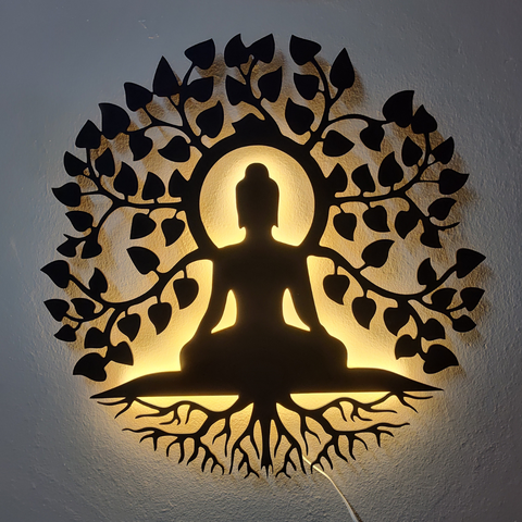 Mandala Buda Arvore da Vida com LED:sem Rabicho