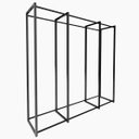 Ver imagem 1 de Estante Cremalheira de Centro Tripla Mult 208x222x48,5 cm Comac - Preto