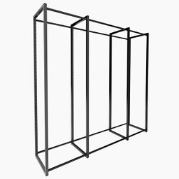 Estante Cremalheira de Centro Tripla Mult 208x222x48,5 cm Comac - Preto - 1