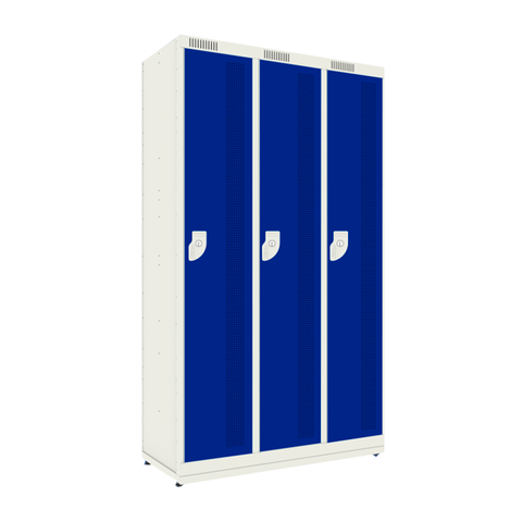 Armário de Aço - 03 Portas - Nk 3301 Nilko Armários Azul Cadeado Padrão