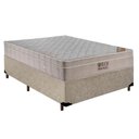 Ver imagem 1 de Cama Box Casal Suede + Colchão Ortobom Airtech Molas Ensacadas 138x188x65 Bege