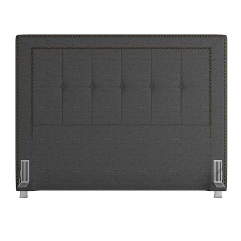 Cabeceira Cama Box Casal 140 cm P05 Atenas Linho Cinza Escuro - Lyam Decor