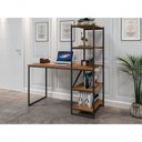 Ver imagem 2 de Mesa para Escritório Retangular Alela Moderno sem Gavetas MDP 130cm Preto e Canela Art Panta