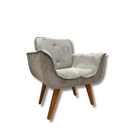 Poltrona Decorativa 1 Lugar Bege 501 Rebeca