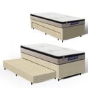 Ver imagem 1 de Cama Box + Colchão Gazin de Espuma D33 Pillow In Force Mid + Auxiliar de Espuma Solteiro 88 cm