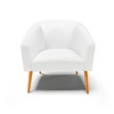 Ver imagem 4 de Kit 02 Poltronas Stella Corino Branco Pés Palito Castanho - D’Rossi