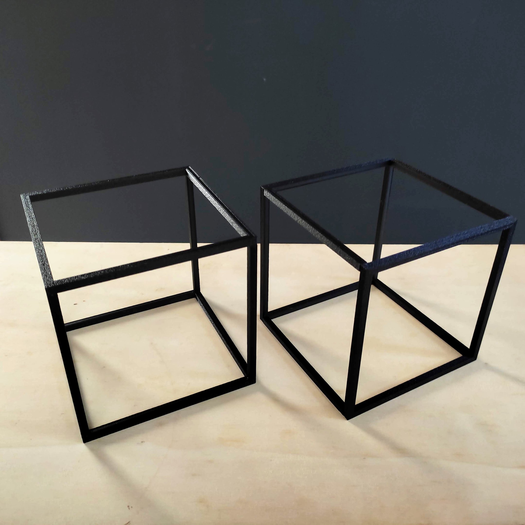 2 Cubos Decorativos - Quadrado Geométrico, Decoração Sala - Toque 3D - 3