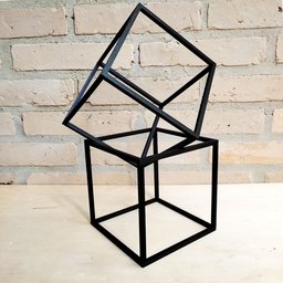 2 Cubos Decorativos - Quadrado Geométrico, Decoração Sala - Toque 3d - 2