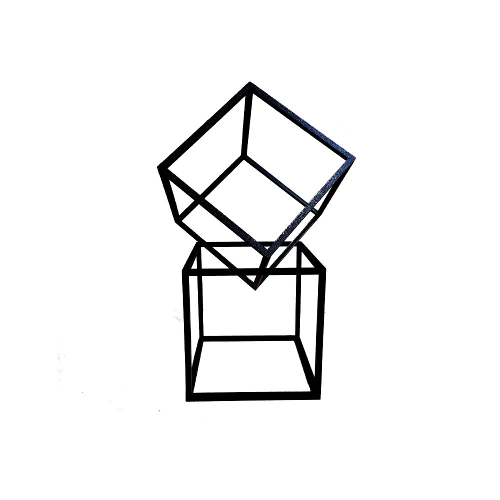2 Cubos Decorativos - Quadrado Geométrico, Decoração Sala - Toque 3D