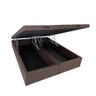 Box Baú Bipartido King 1,93x2,03 Conceito Marrom - Suede - 1
