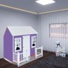 Casinha de Brinquedo com Cercado e Cortinas Roxa/Branco - Criança Feliz - 4